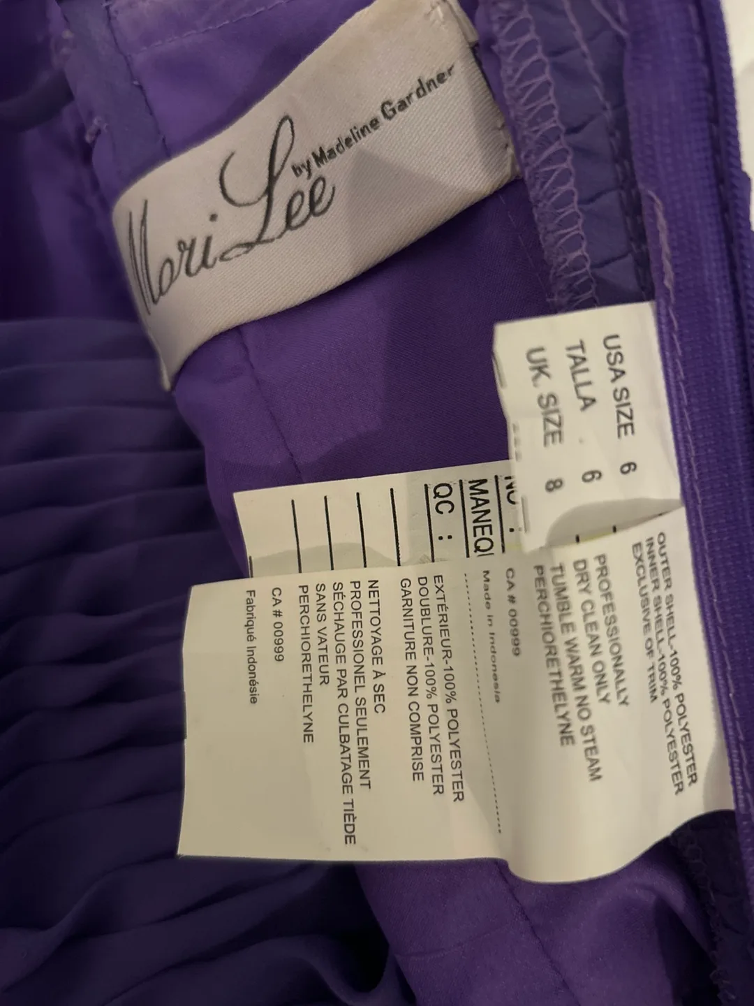 Mori Lee Evening Dress Size 6 purple image indicator(4)