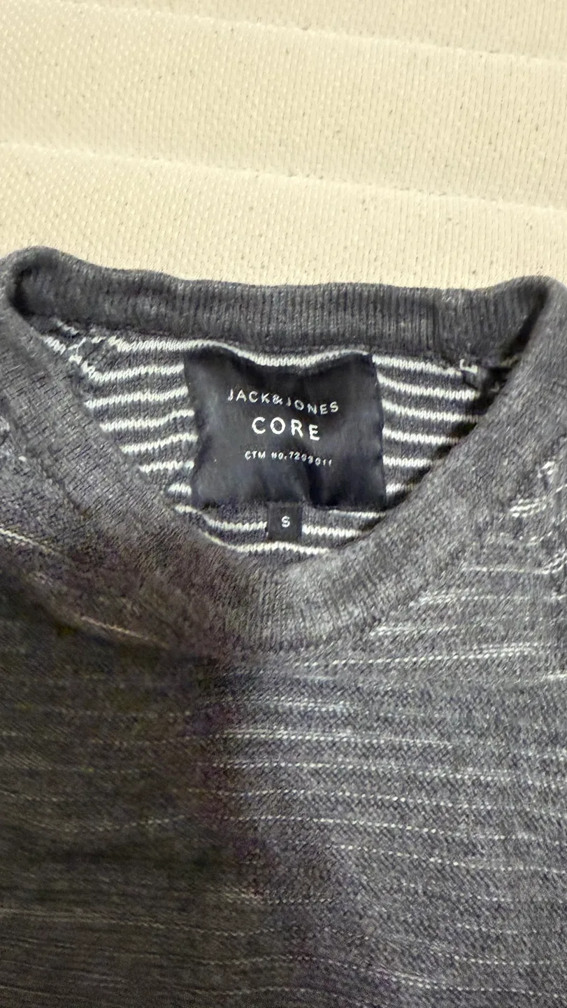 Jack & Jones Core Grey Striped Sweater - Size Small image indicator(2)