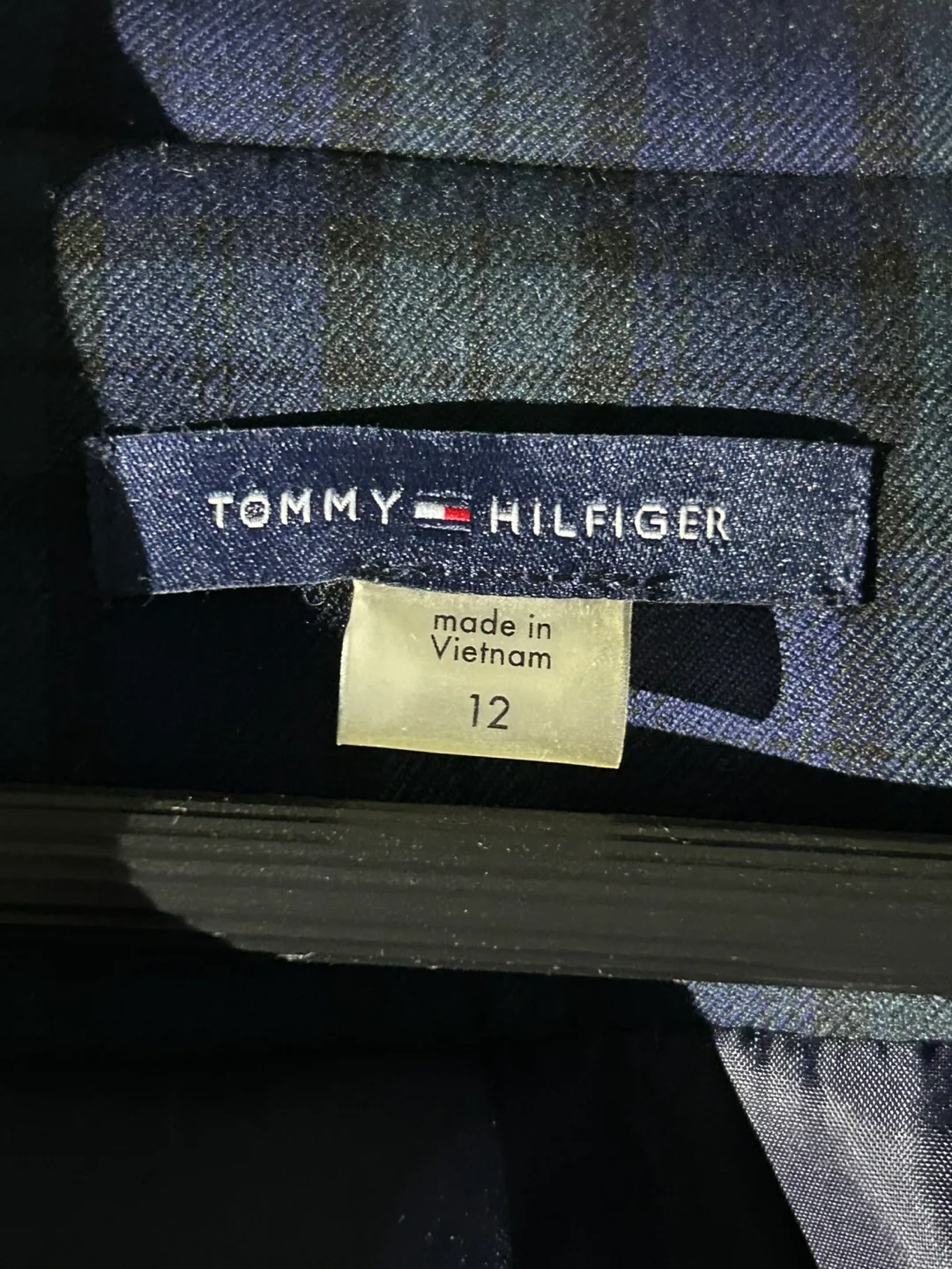 Tommy Hilfiger Women's Size 12 Blue Plaid Blazer Jacket image indicator(2)