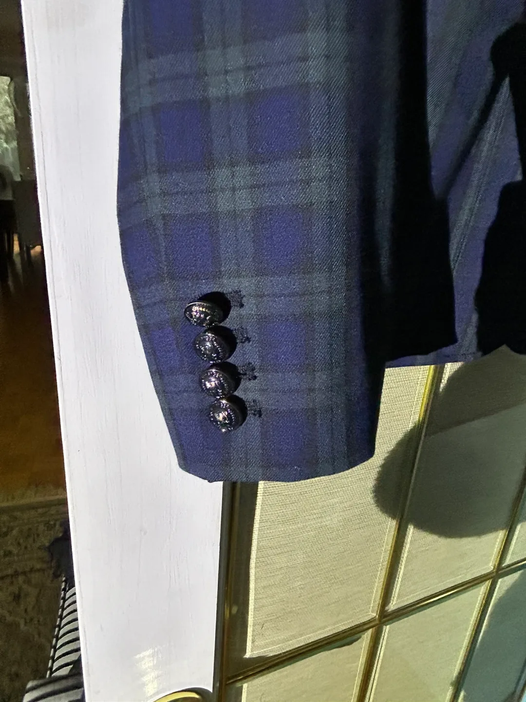 Tommy Hilfiger Women's Size 12 Blue Plaid Blazer Jacket image indicator(4)