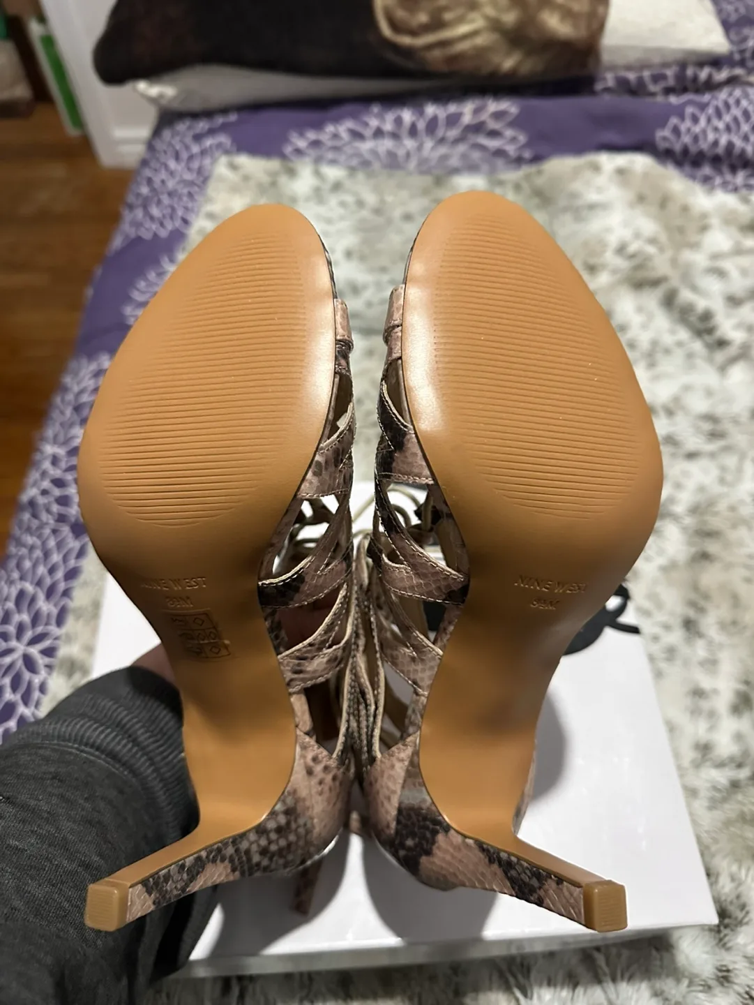 Nine West Snakeskin Lace-Up Heels image indicator(4)