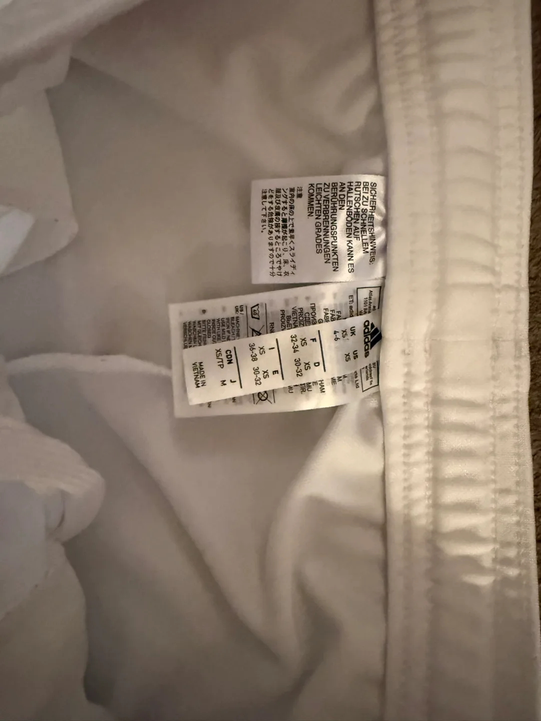 Adidas Women's White Track Pants with Red Stripes - Size M image indicator(5)