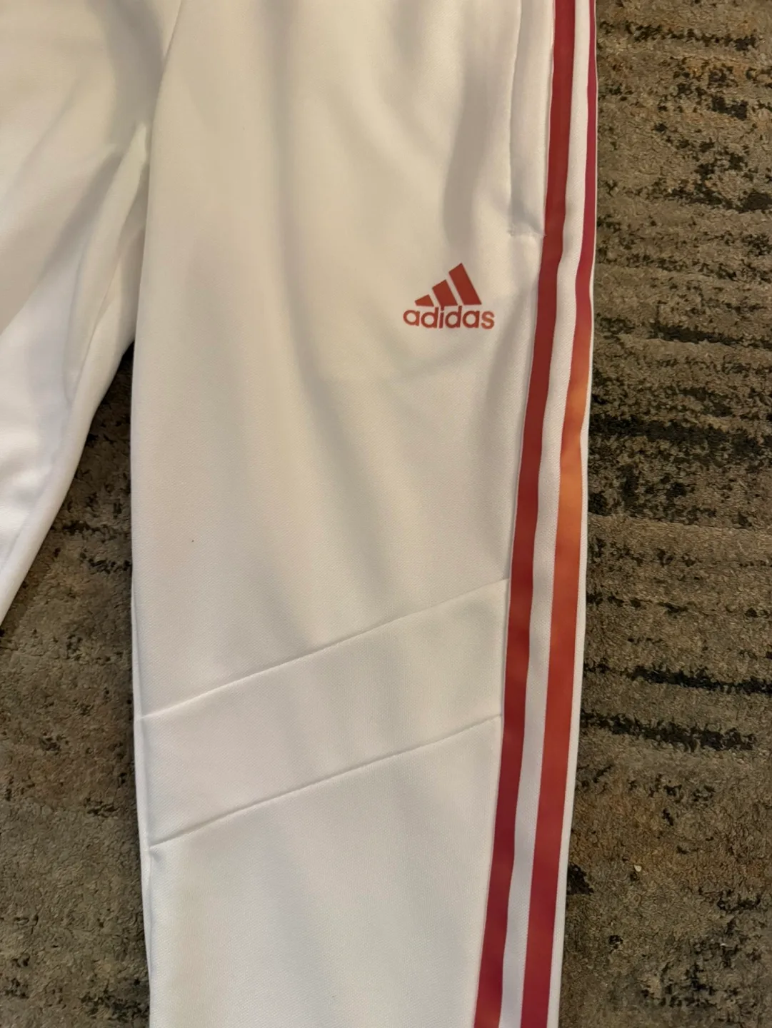 Adidas Women's White Track Pants with Red Stripes - Size M image indicator(3)