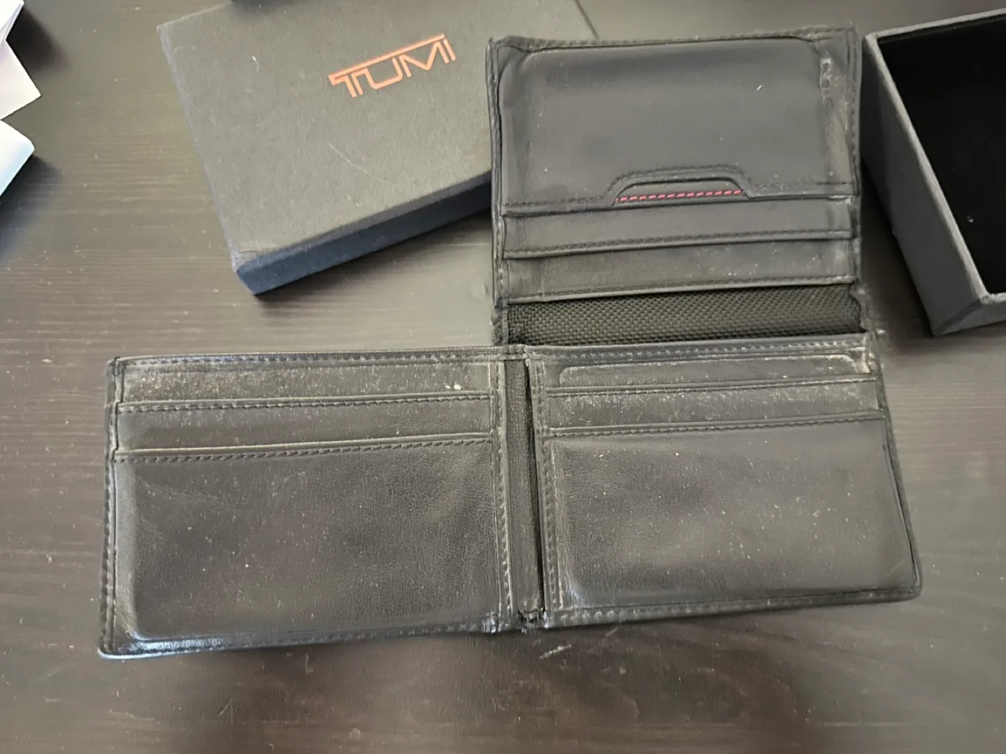 Tumi Black Leather Trifold Wallet image indicator(3)