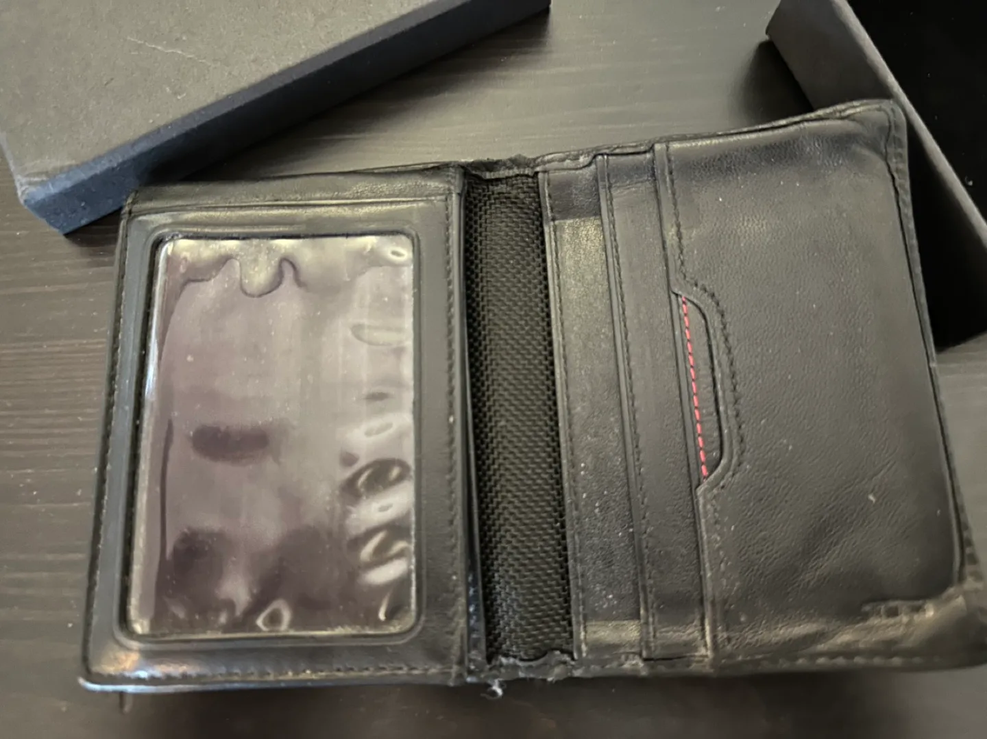 Tumi Black Leather Trifold Wallet image indicator(2)