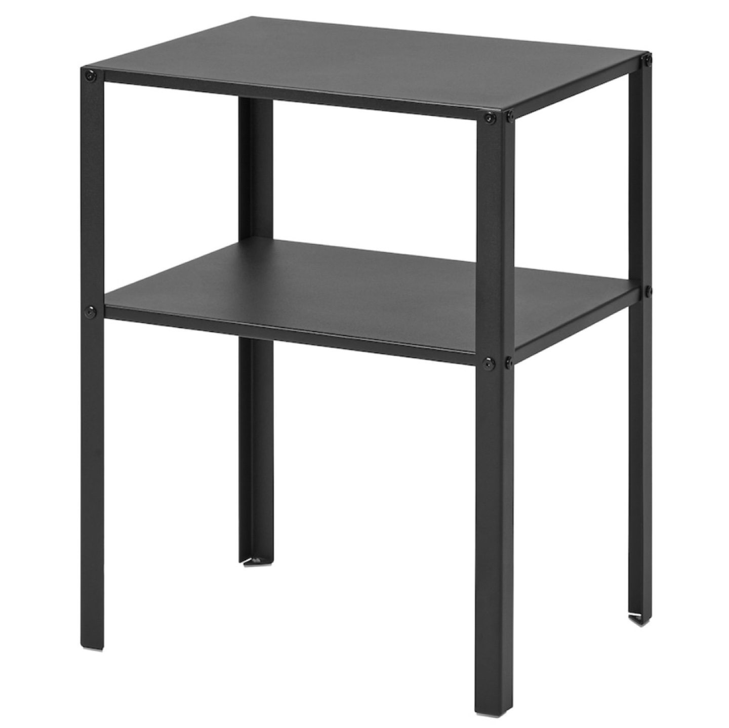 Black Metal Two-Shelf Side Table