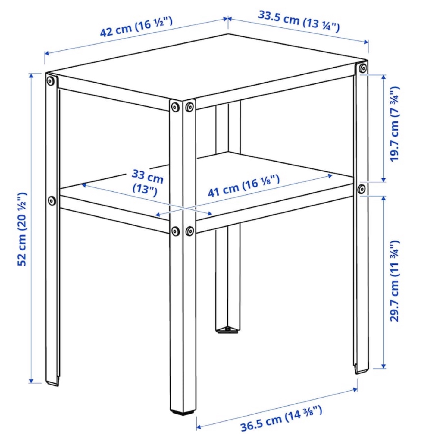 Black Metal Two-Shelf Side Table - photo 2