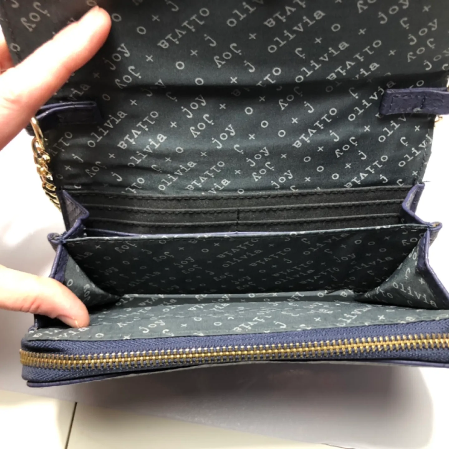 Olivia + Joy Snakeskin-textured Wallet on Chain image indicator(3)