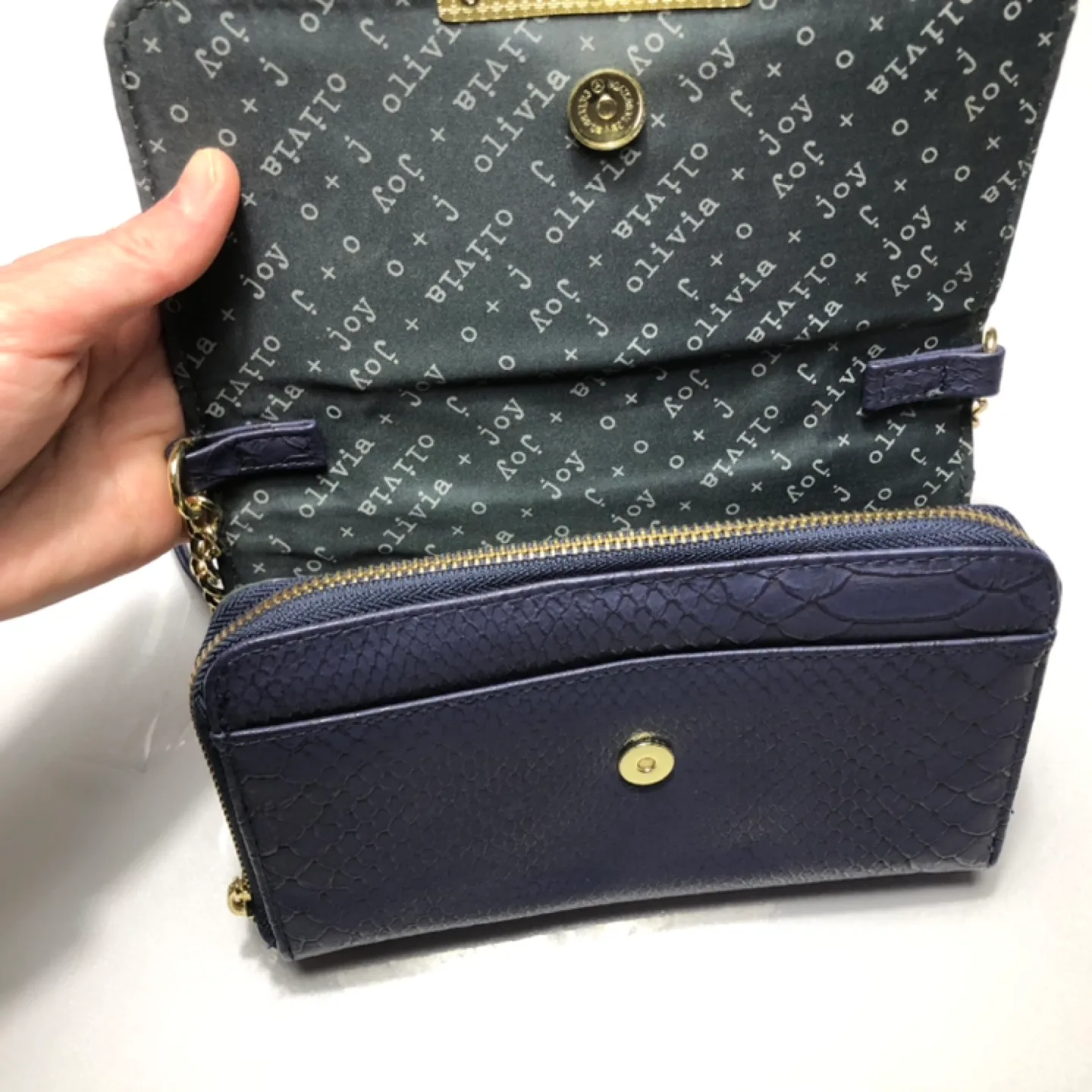 Olivia + Joy Snakeskin-textured Wallet on Chain image indicator(2)