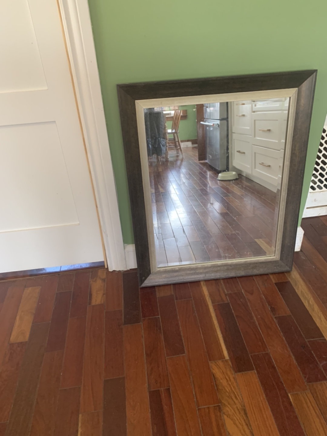 Grey and Silver Framed Mirror