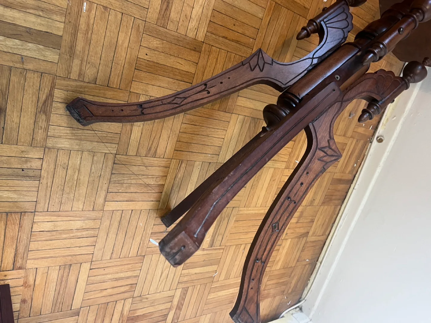 Antique Victorian-Style Ornate Wooden Side Table image indicator(2)