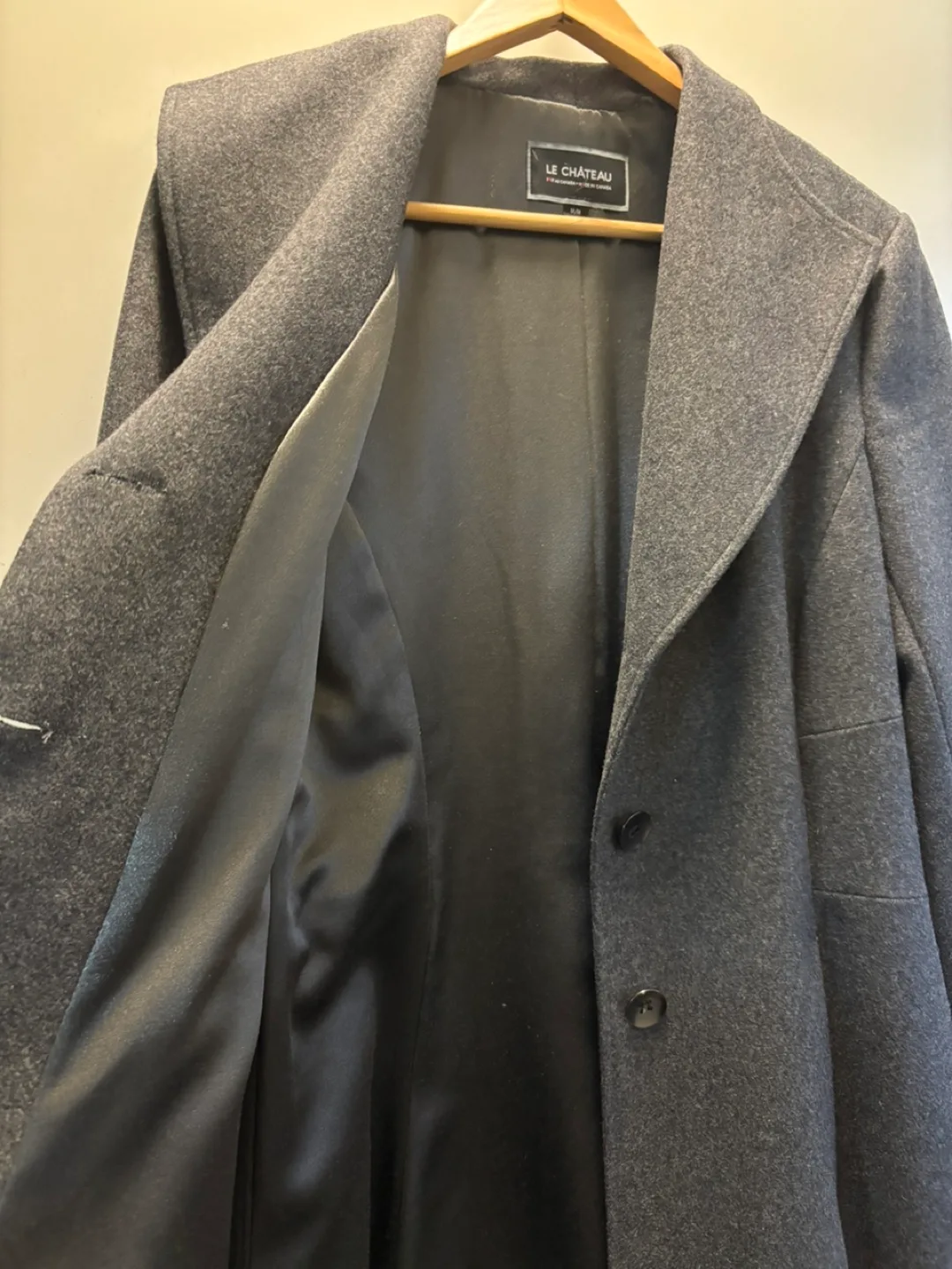 Le Chateau Women's Grey Wool Coat - Size M image indicator(2)