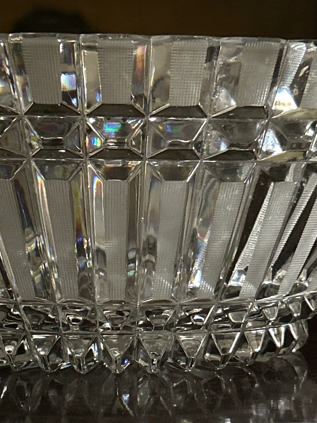 VTG Russian Lead Cut Oval Crystal Bowl Centerpiece image indicator(2)