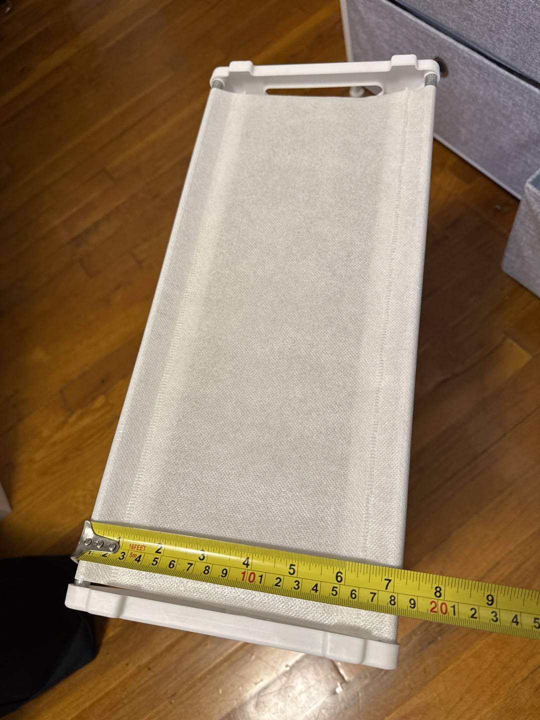 White Fabric 4-Tier Stackable Shoe Rack - photo 2