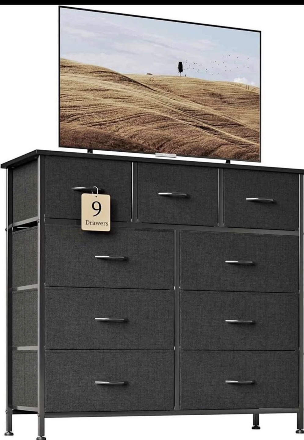 9-Drawer Fabric Chest with Metal Frame