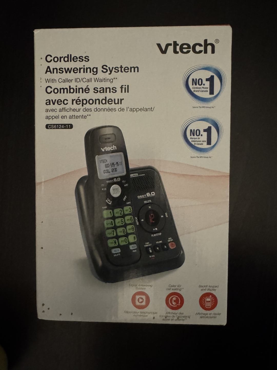 VTech DECT 6.0 Digital Answering System Corded/Cordless Phone