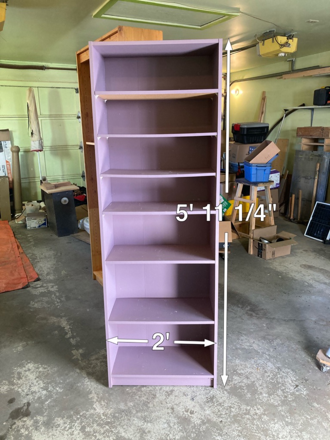 Tall Purple Bookshelf - 5'11 1/4" x 2' x 11" - photo 2