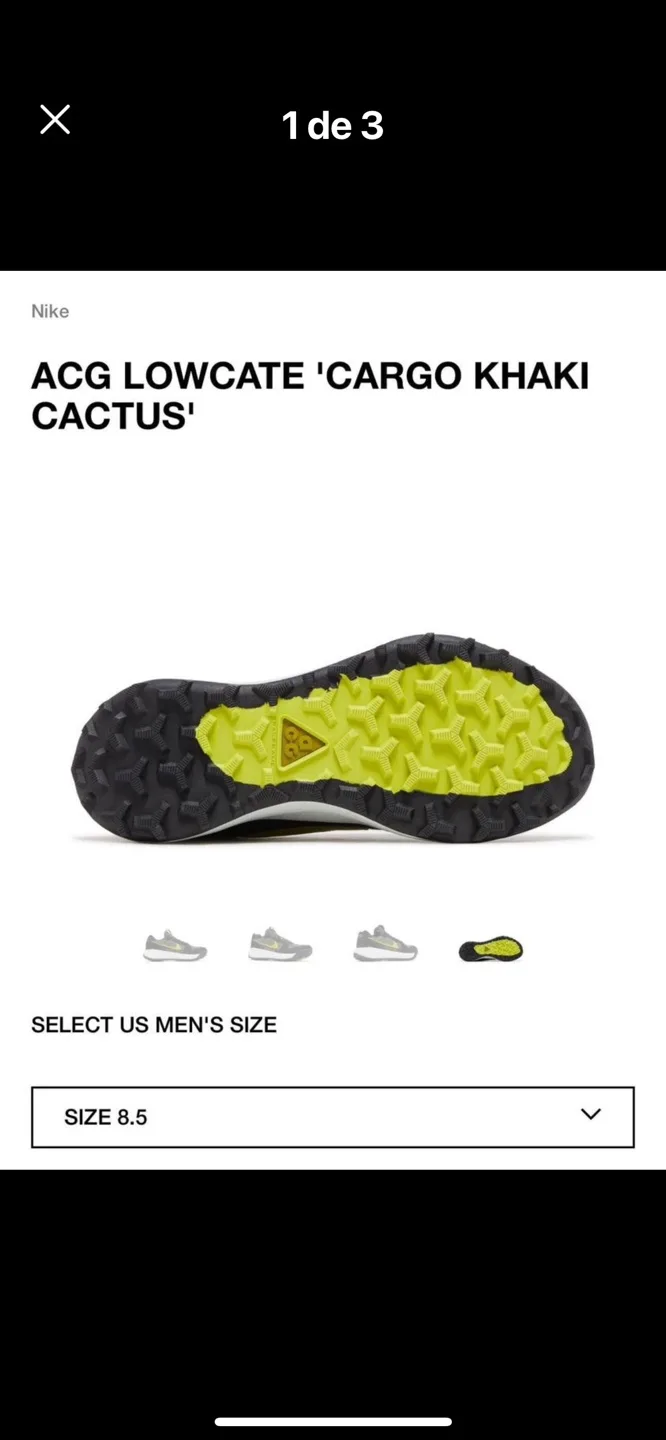 Nike ACG Lowcate 'Cargo Khaki Cactus' Men's Size 8.5 image indicator(3)