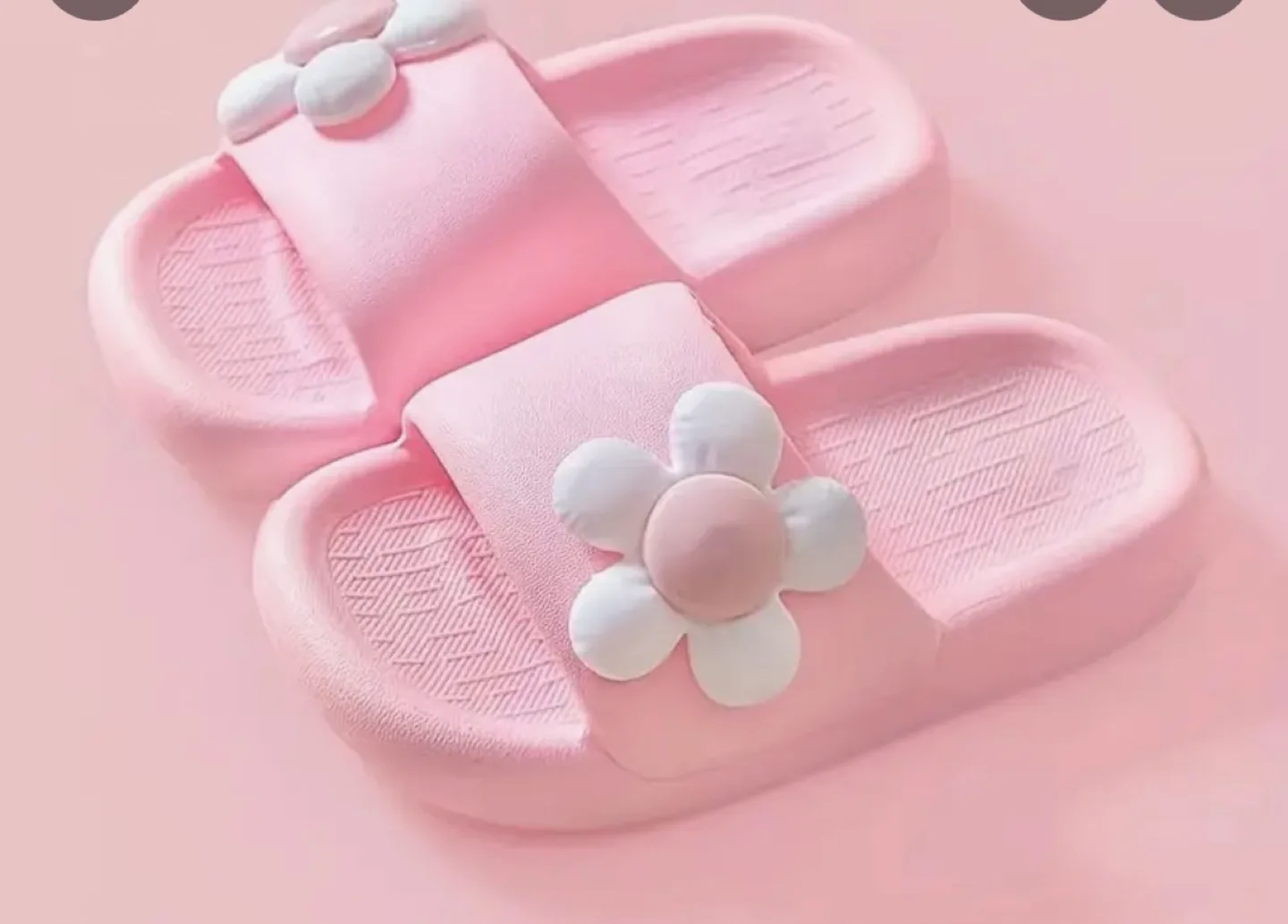 Adorable Flower Slides - White and Pink image indicator(2)