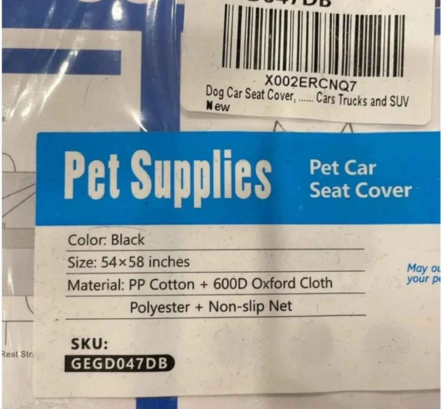 New Black Pet Car Seat Cover 54x58 Inches image indicator(2)