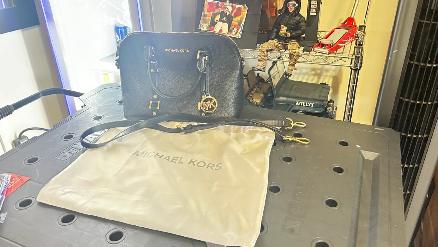 Michael Kors Black Dome Satchel Handbag image indicator(2)