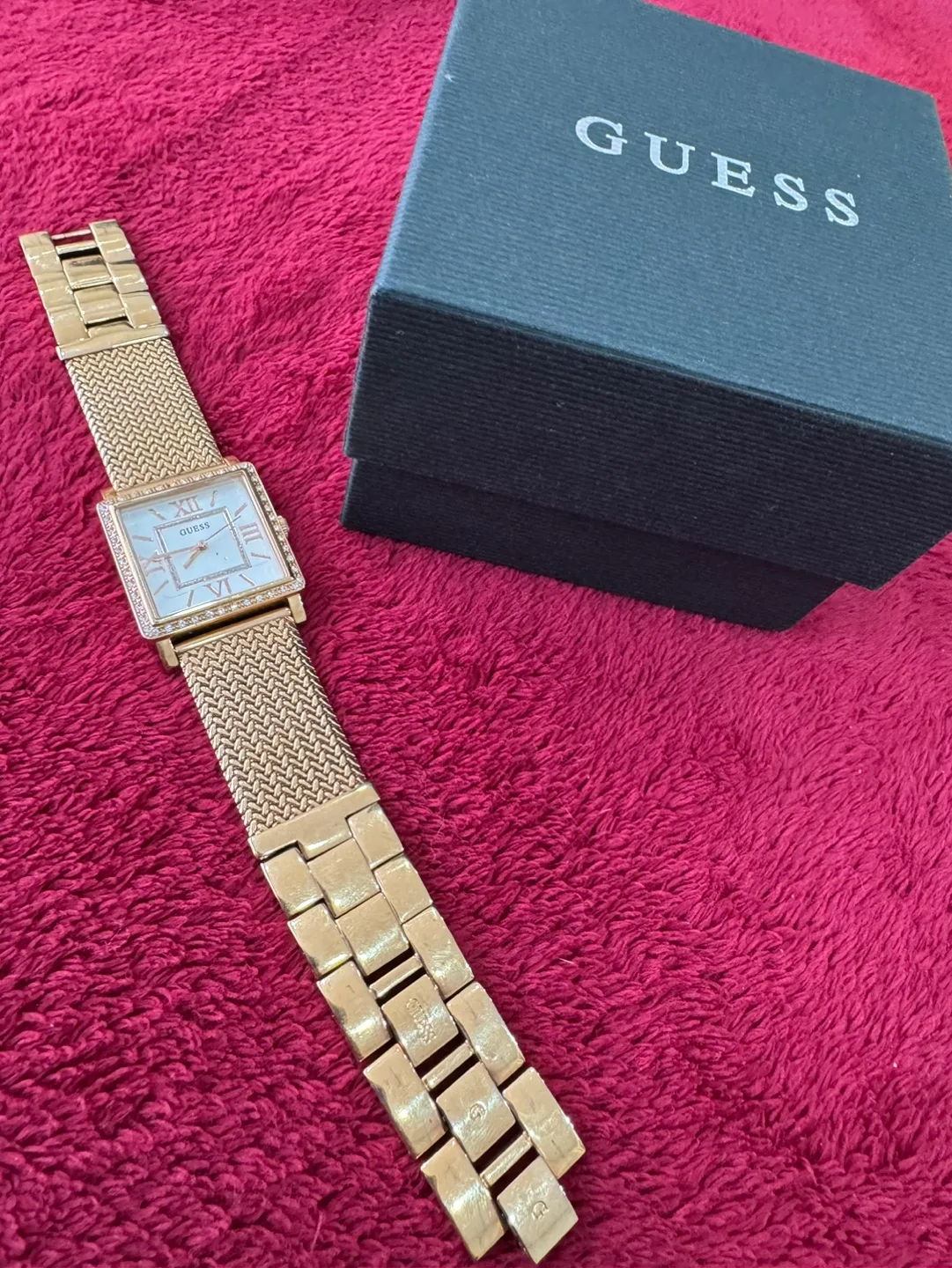 Guess Women's Gold Tone Square Watch image indicator(2)