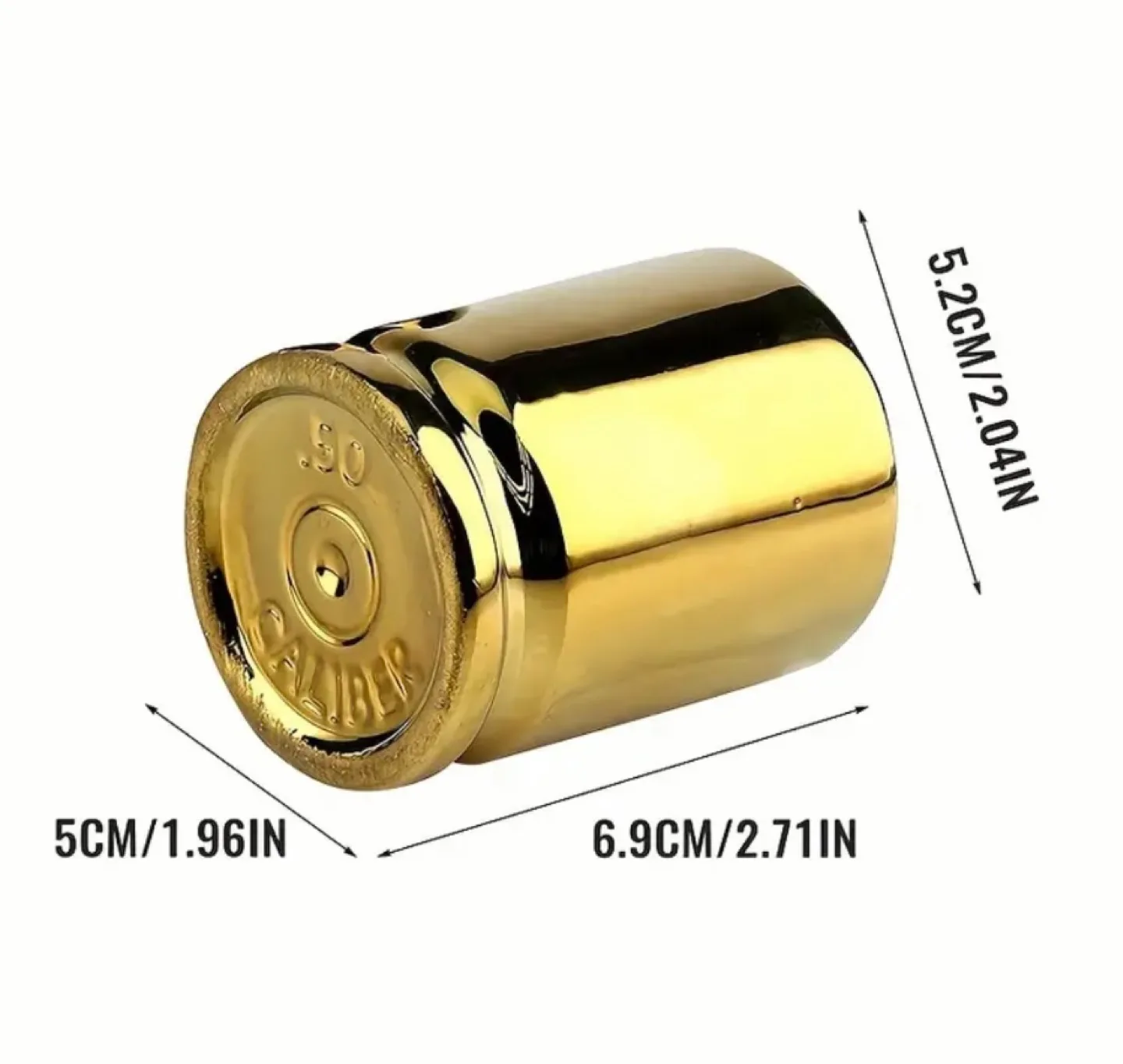 Gold 50 Caliber Bullet Shot Glasses - Set of Two image indicator(2)