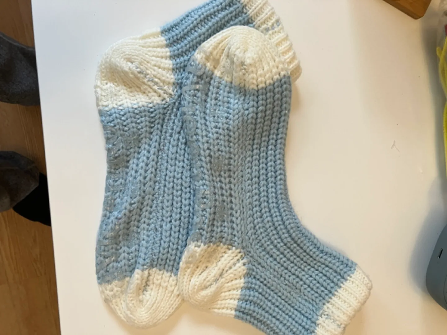 La Vie En Rose - New Light Blue Knit Socks image indicator(2)