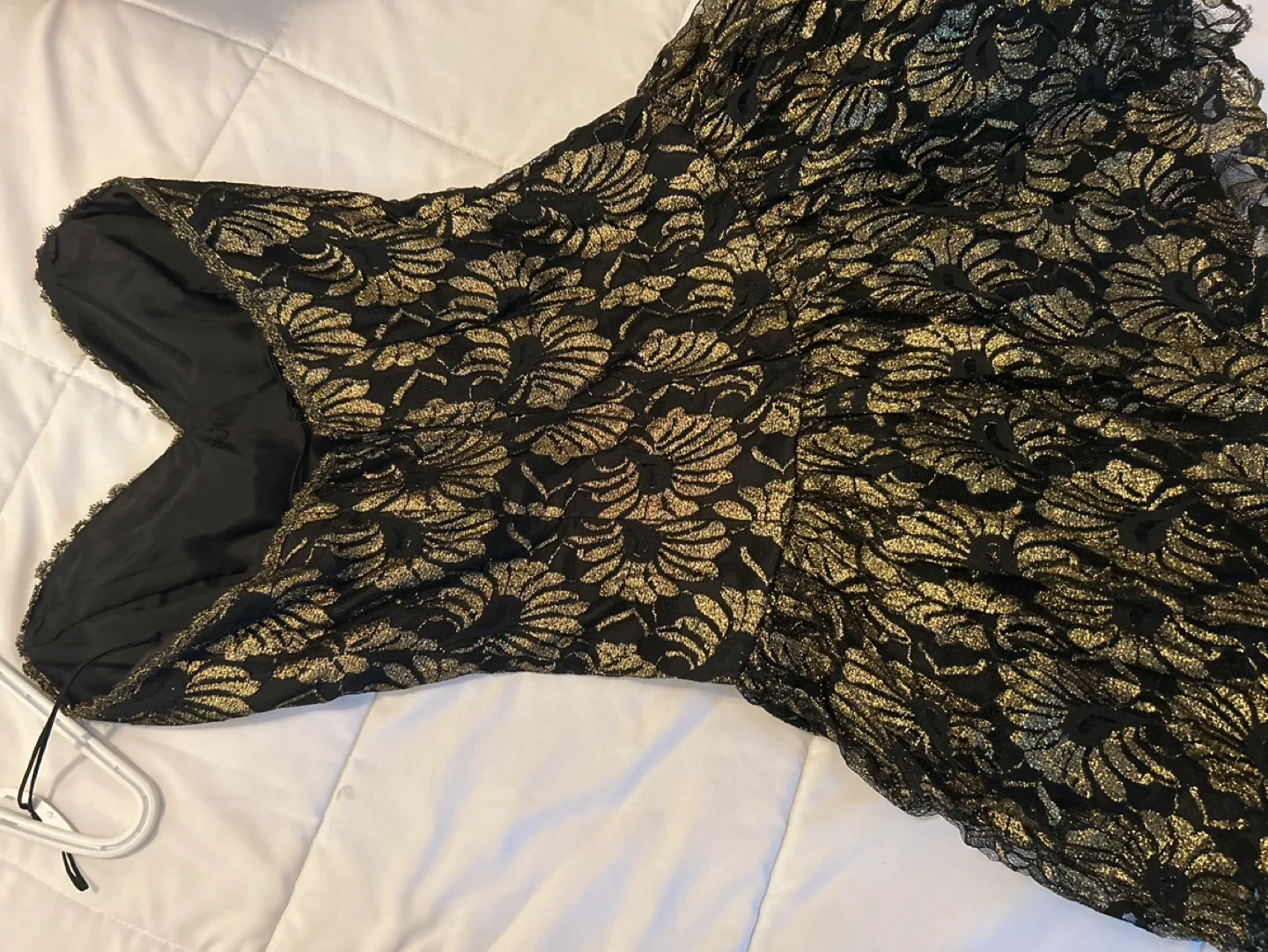 Black & Gold Lace Dress & shawl Prom image indicator(4)