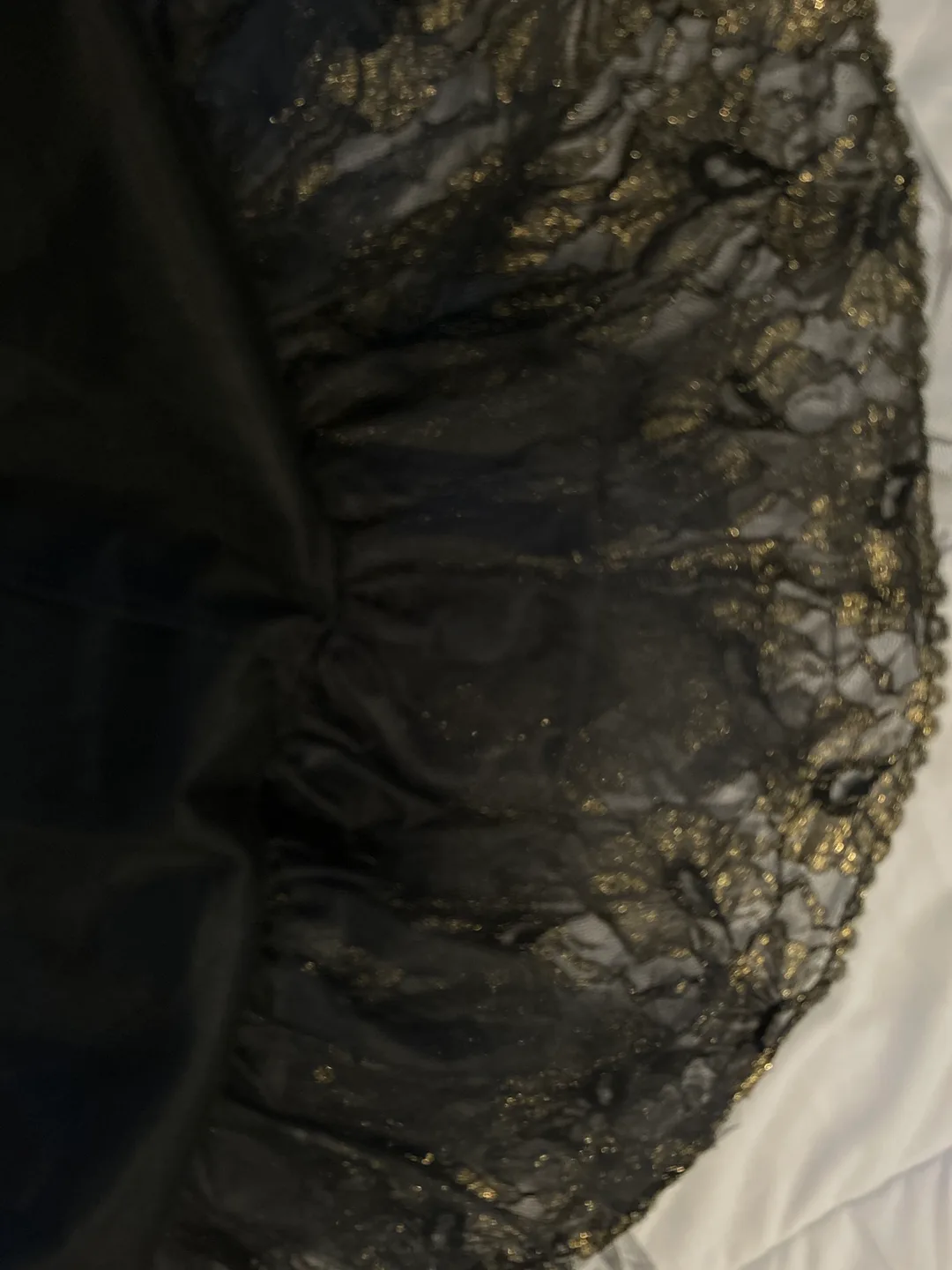 Black & Gold Lace Dress & shawl Prom image indicator(5)