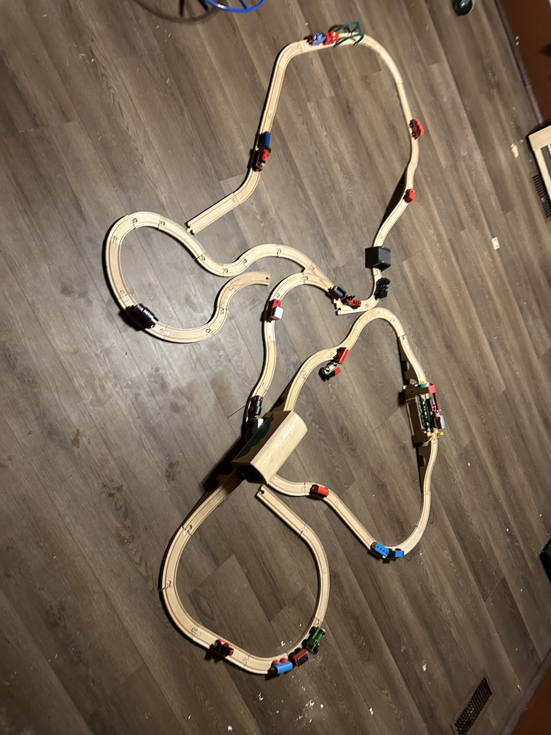 Large Wooden Train Set with Multiple Cars and Accessories - photo 2