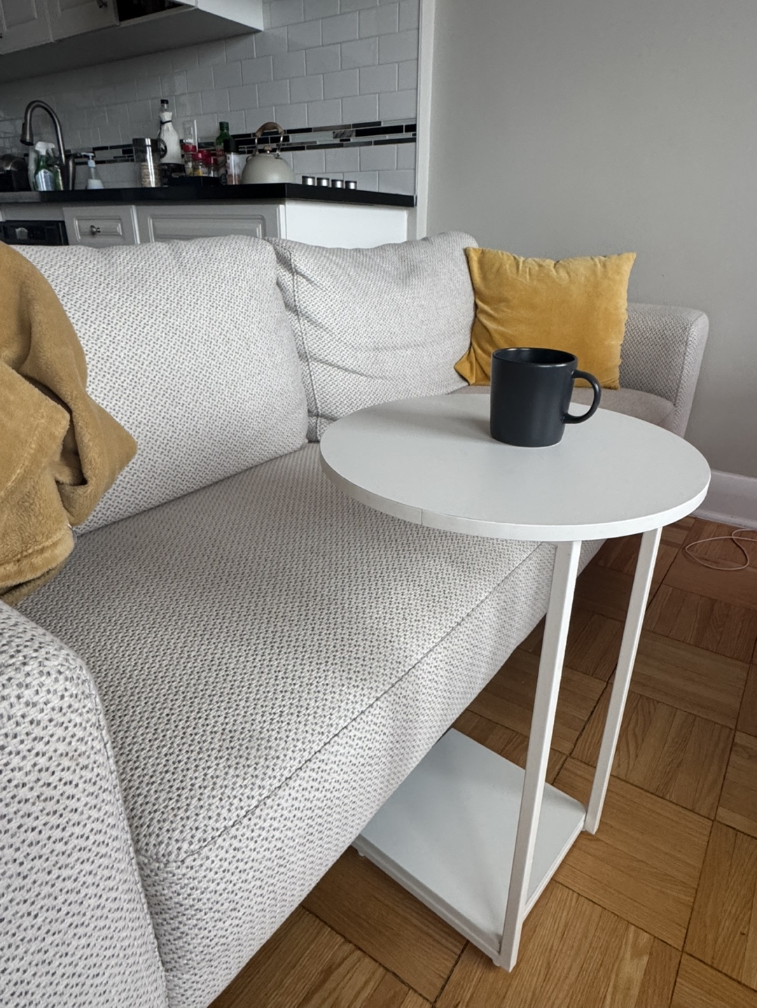 White Round Side Table