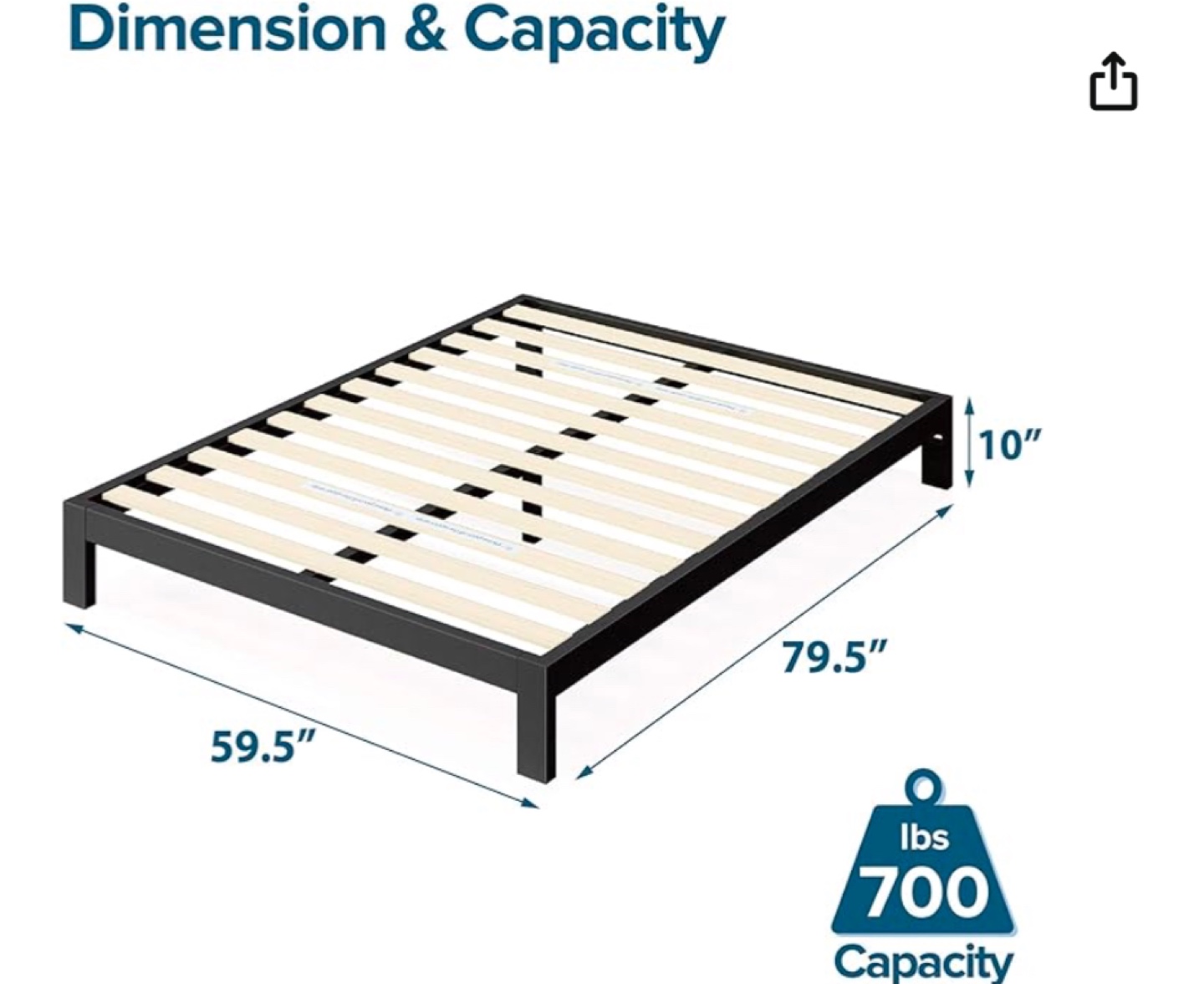 Zinus Metal Platform Bed Frame - Queen Size