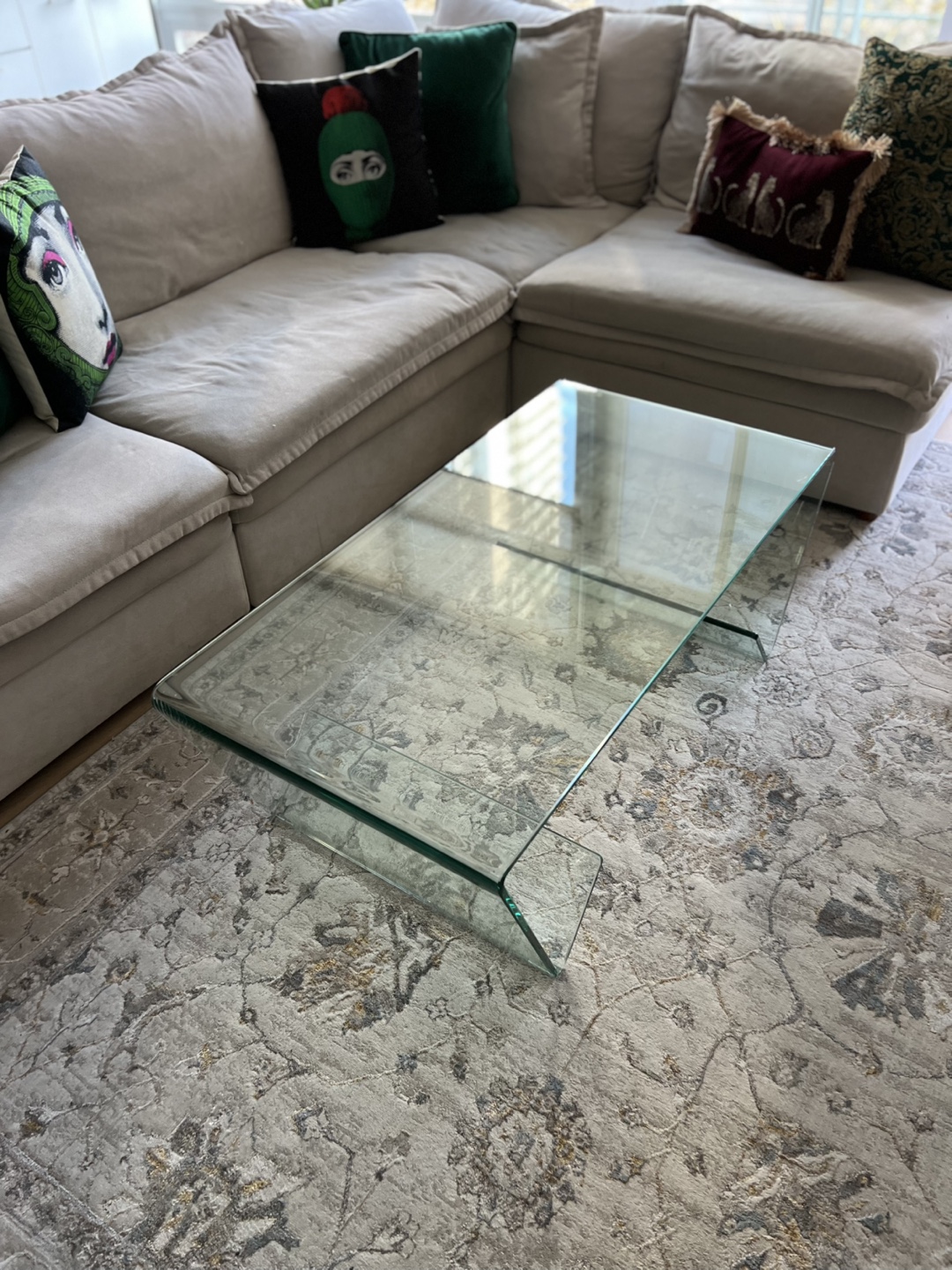Waterfall solid glass coffee table - photo 2
