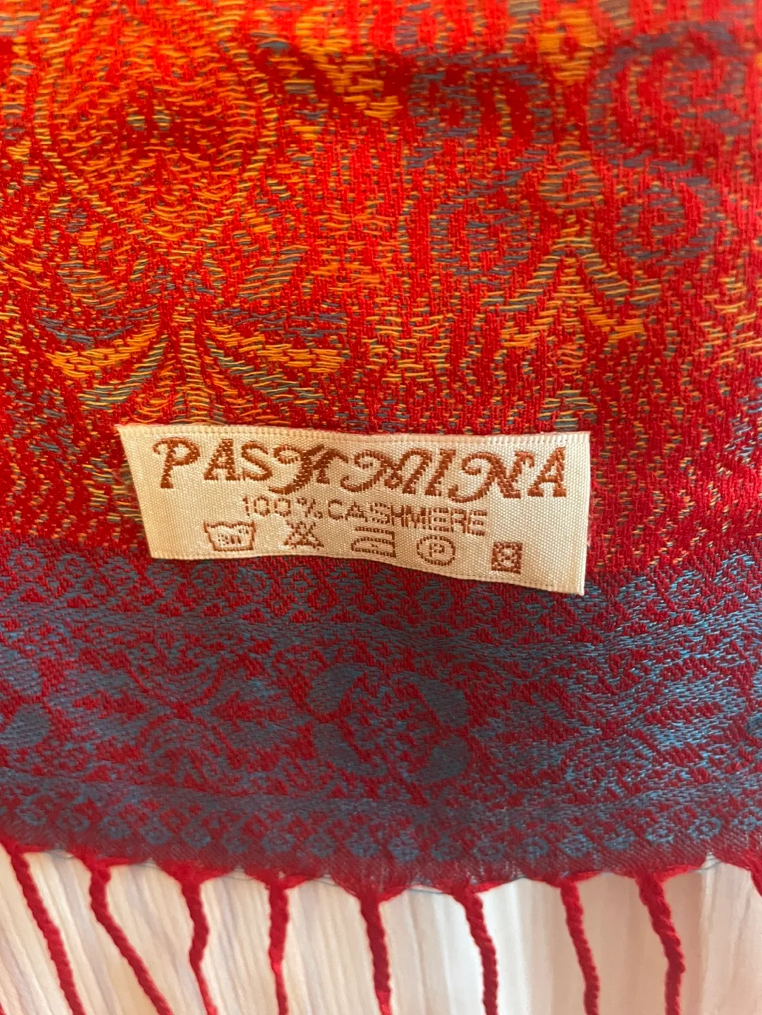 Orange and Blue Pashmina Scarf image indicator(3)