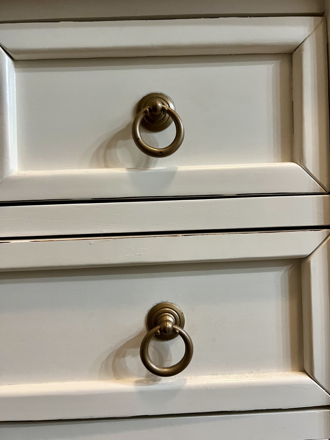 White Wooden Accent Table with Three Drawers - photo 2