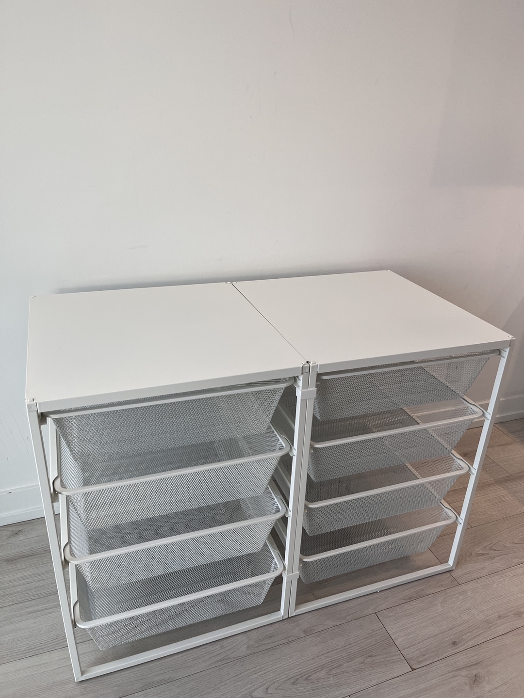 IKEA JONAXEL White Storage Unit with Baskets