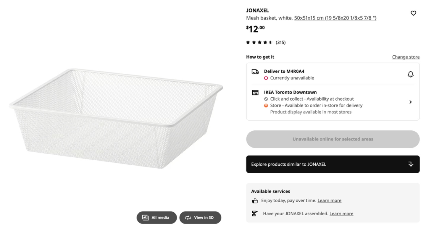 IKEA JONAXEL White Storage Unit with Baskets - photo 3