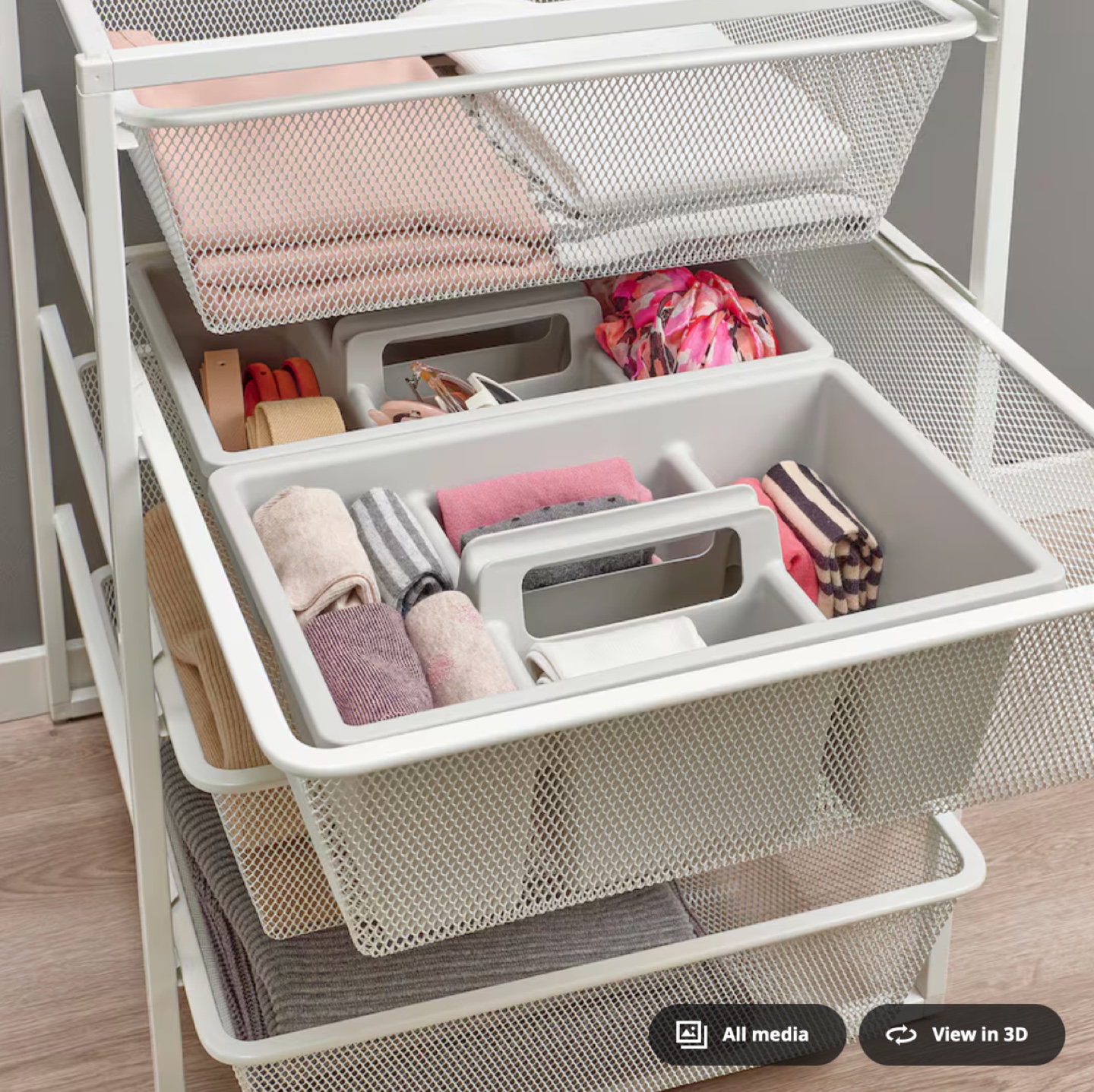 IKEA JONAXEL White Storage Unit with Baskets - photo 5