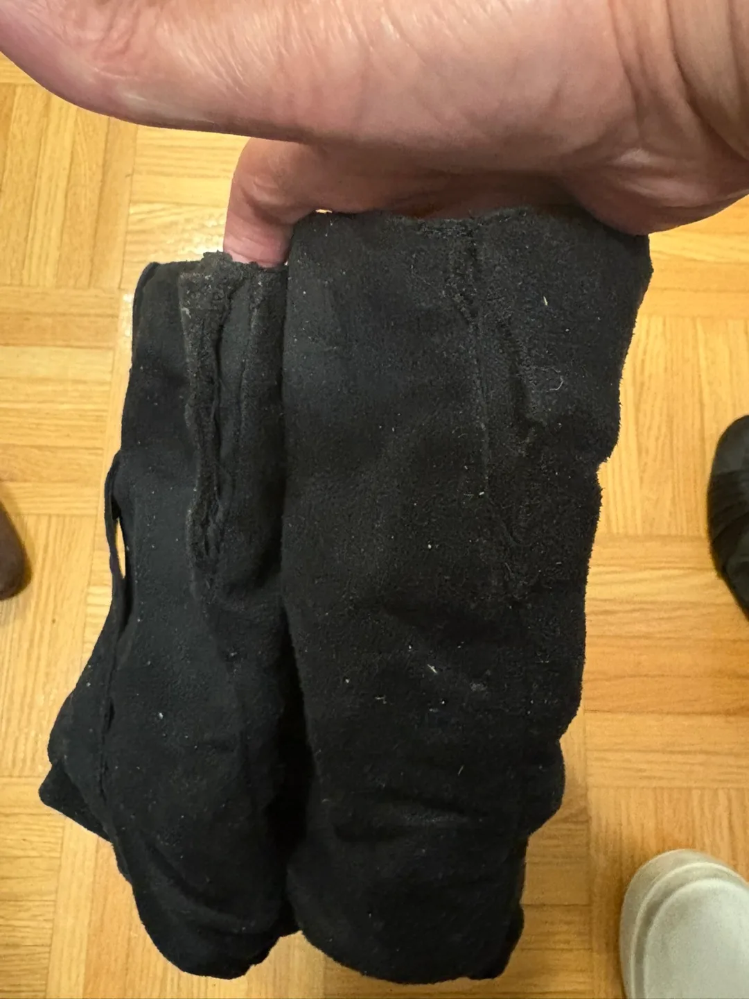 Black Suede Knee-High Buckle Boots image indicator(3)