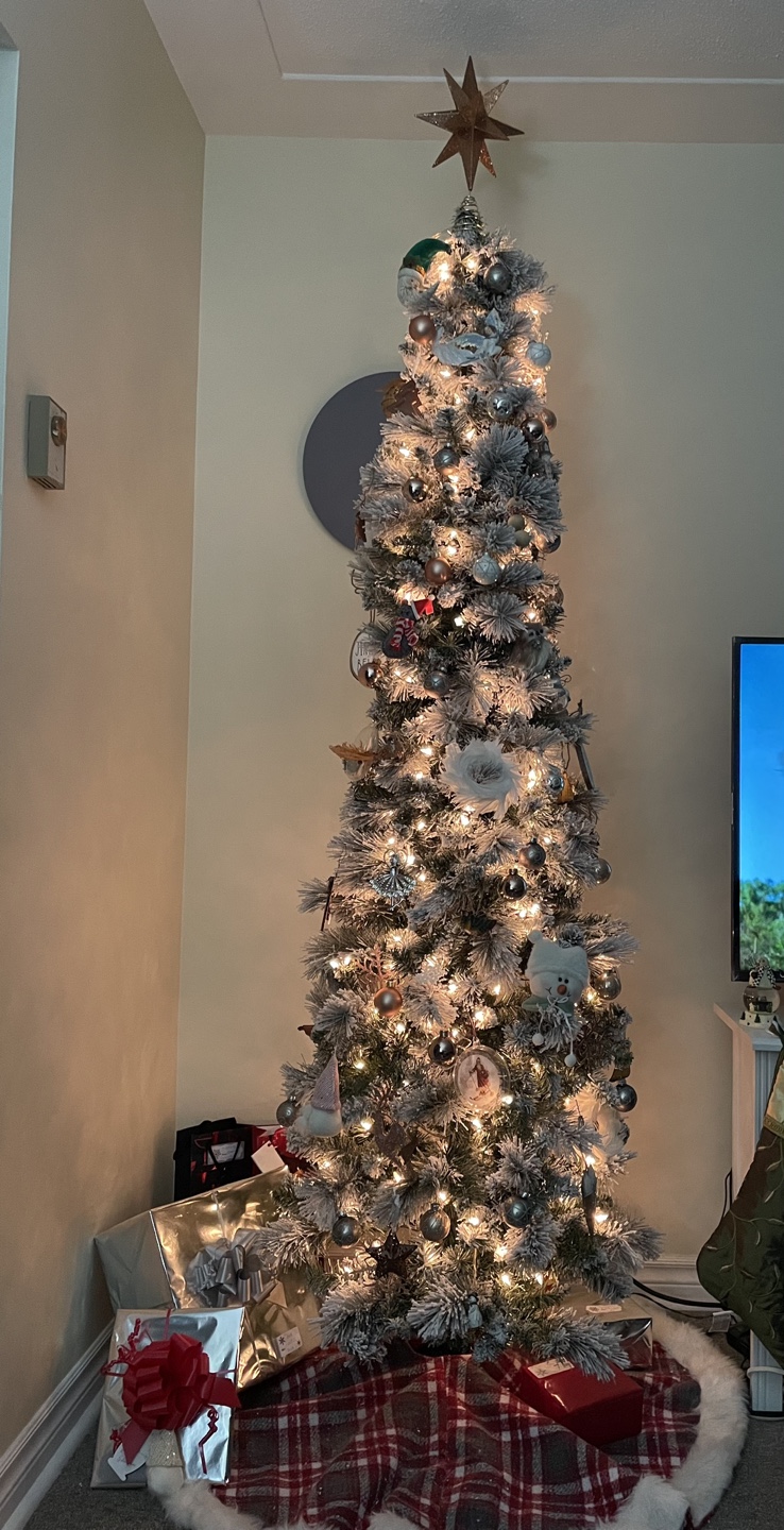 Slim Artificial Christmas Tree with Lights