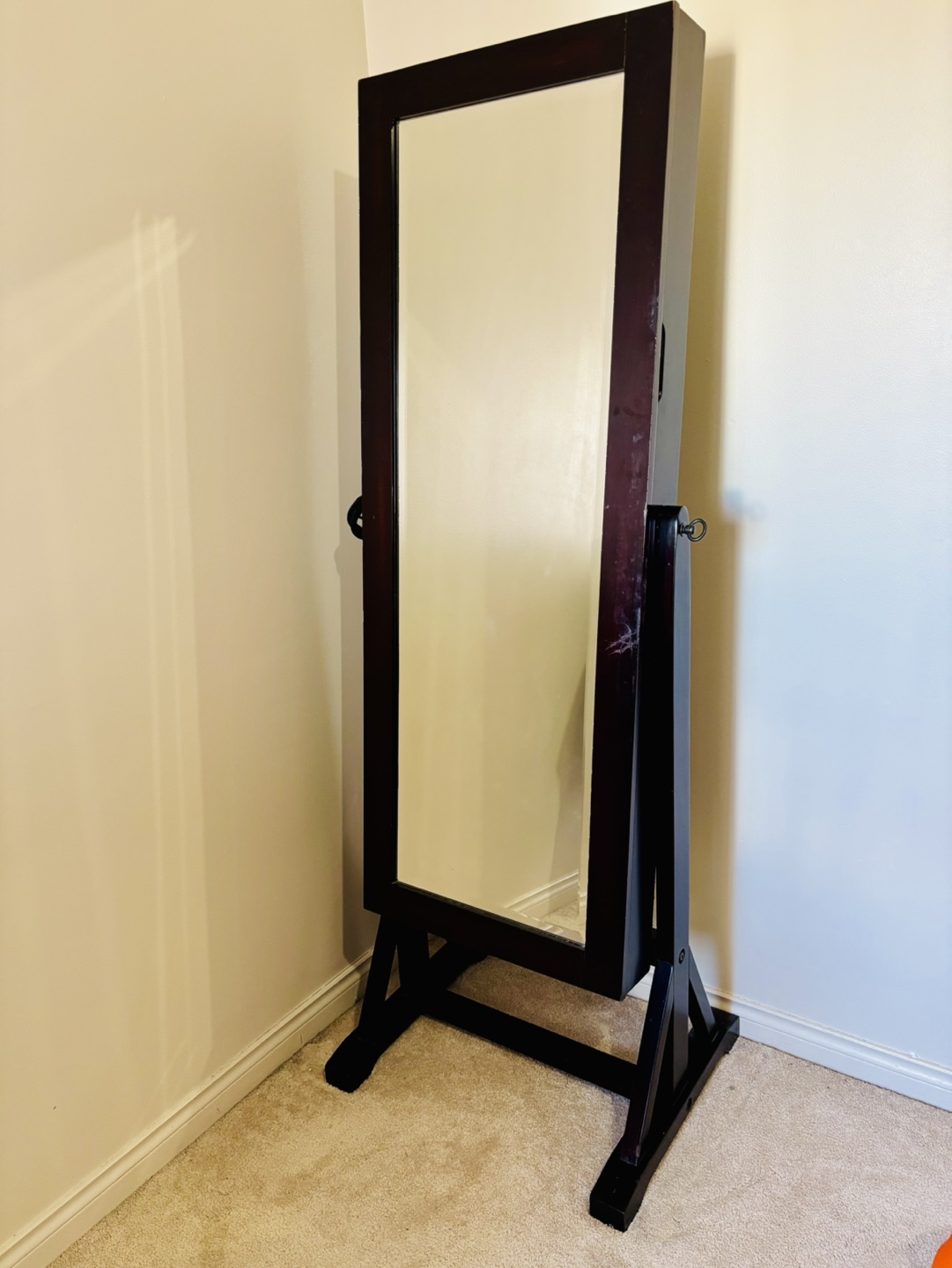 Full-Length Mirrored Jewelry Armoire