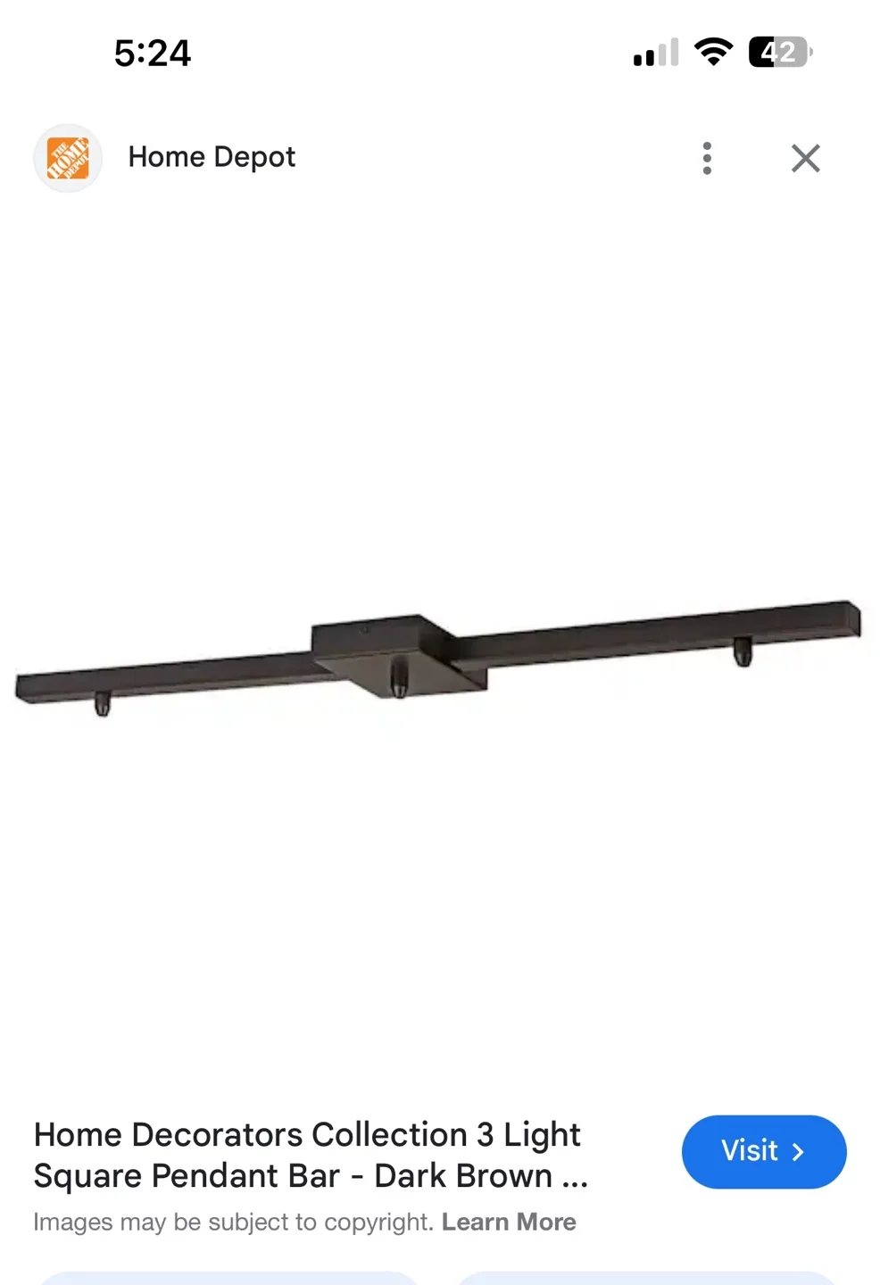 Home Decorators Collection 3-Light Square Pendant Bar thumbnail