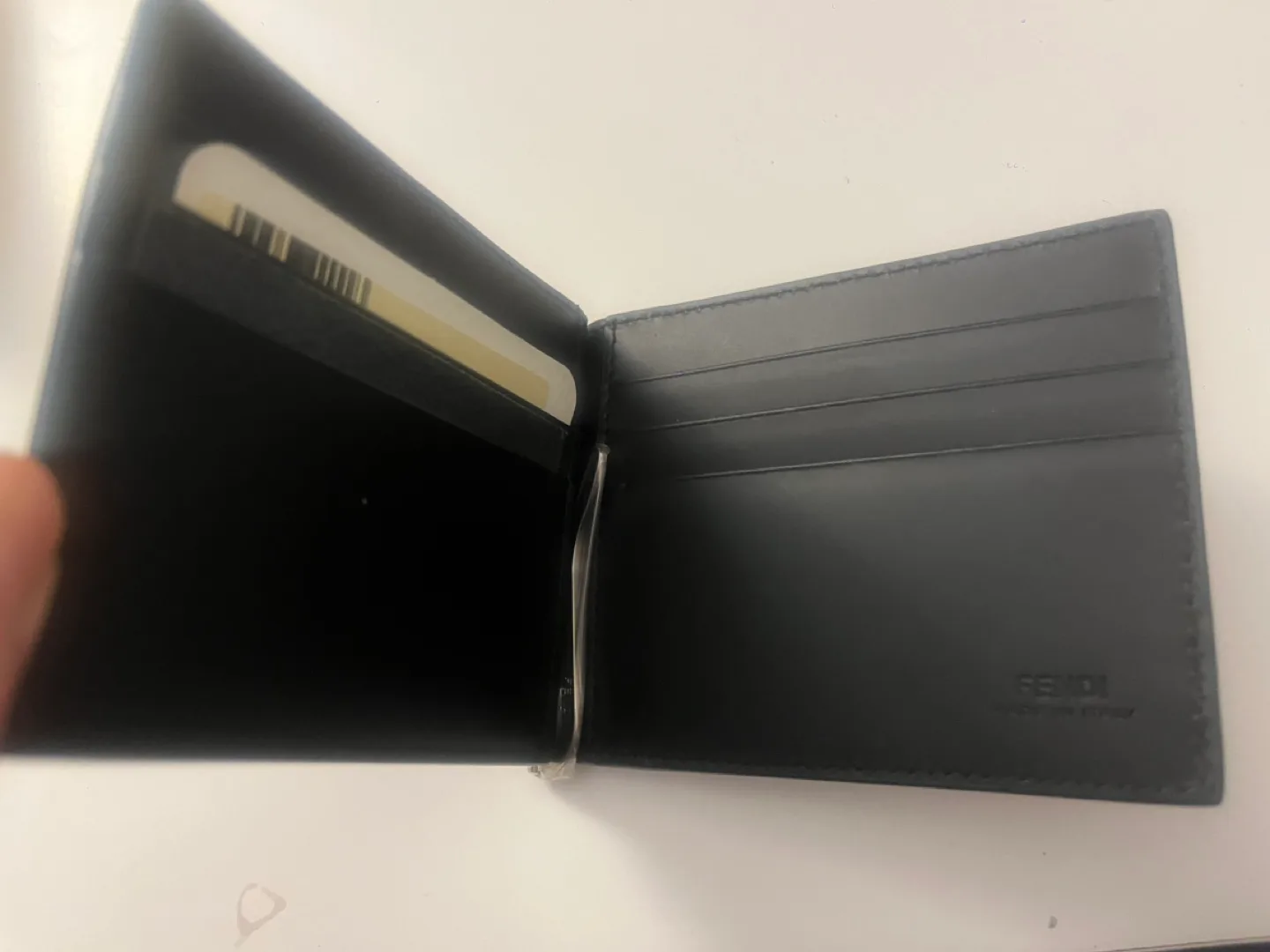 Fendi Roma Black Leather Money Clip Wallet image indicator(2)