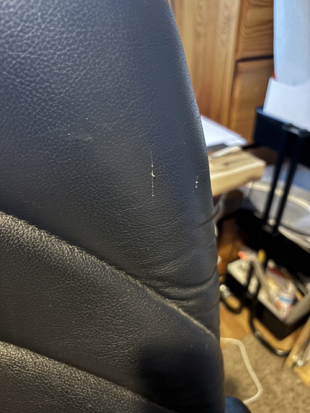 Black faux Leather Office Chair - photo 3