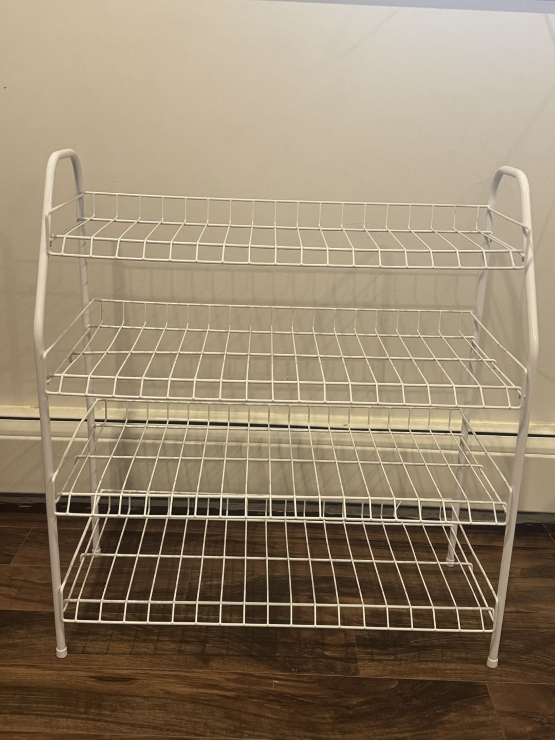 White Metal shoe rack