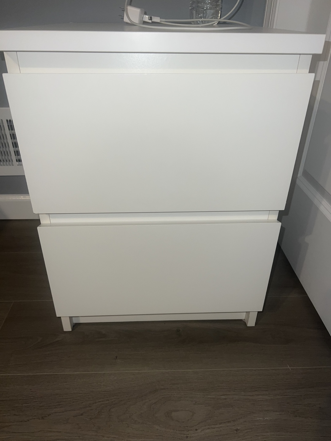 White Two-Drawer Nightstand
