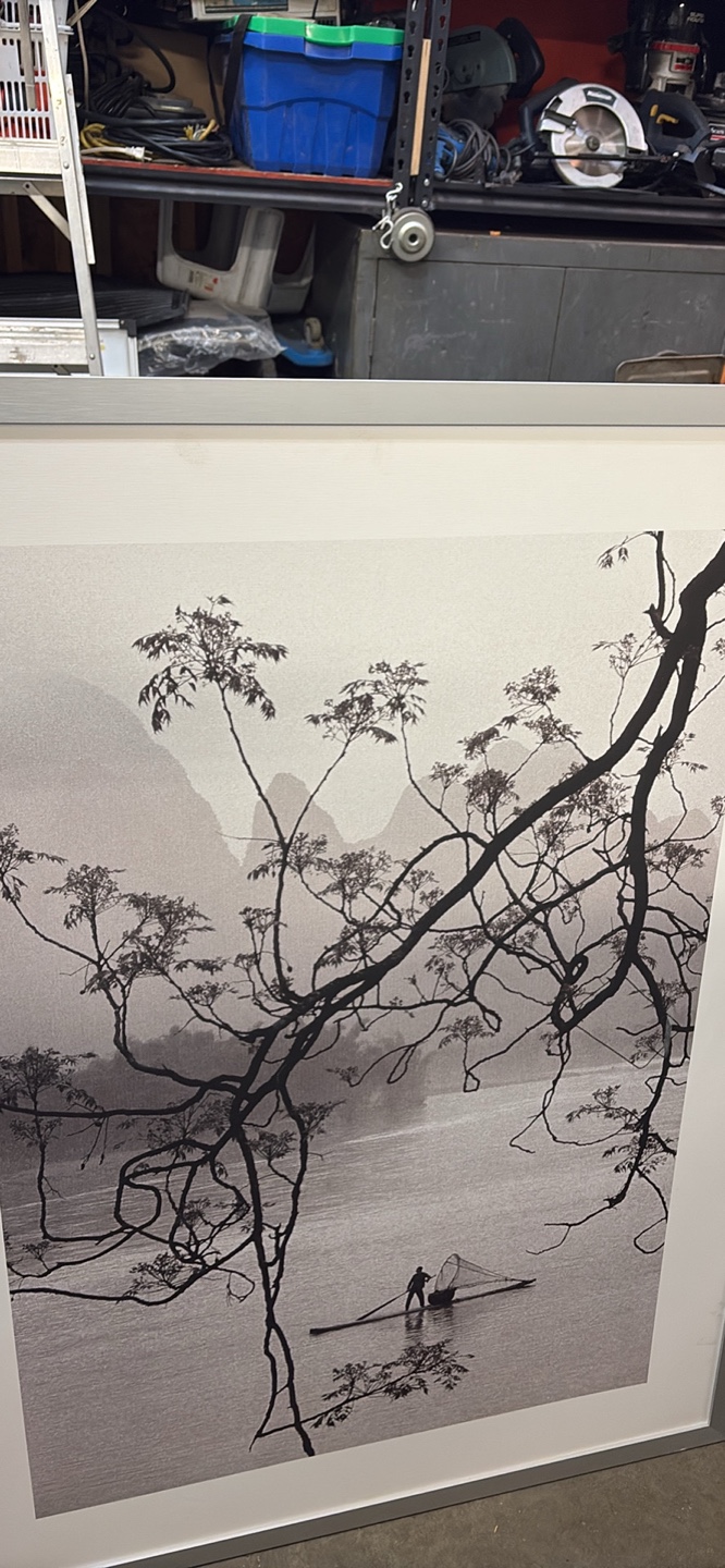 Large Framed Asian Landscape Print