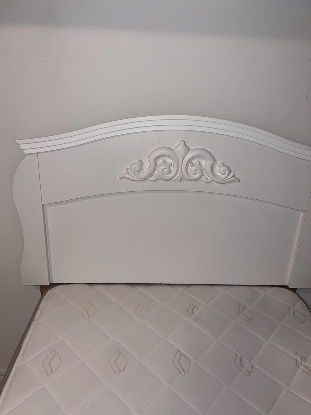 White Twin-Size Bed Frame with Mattress