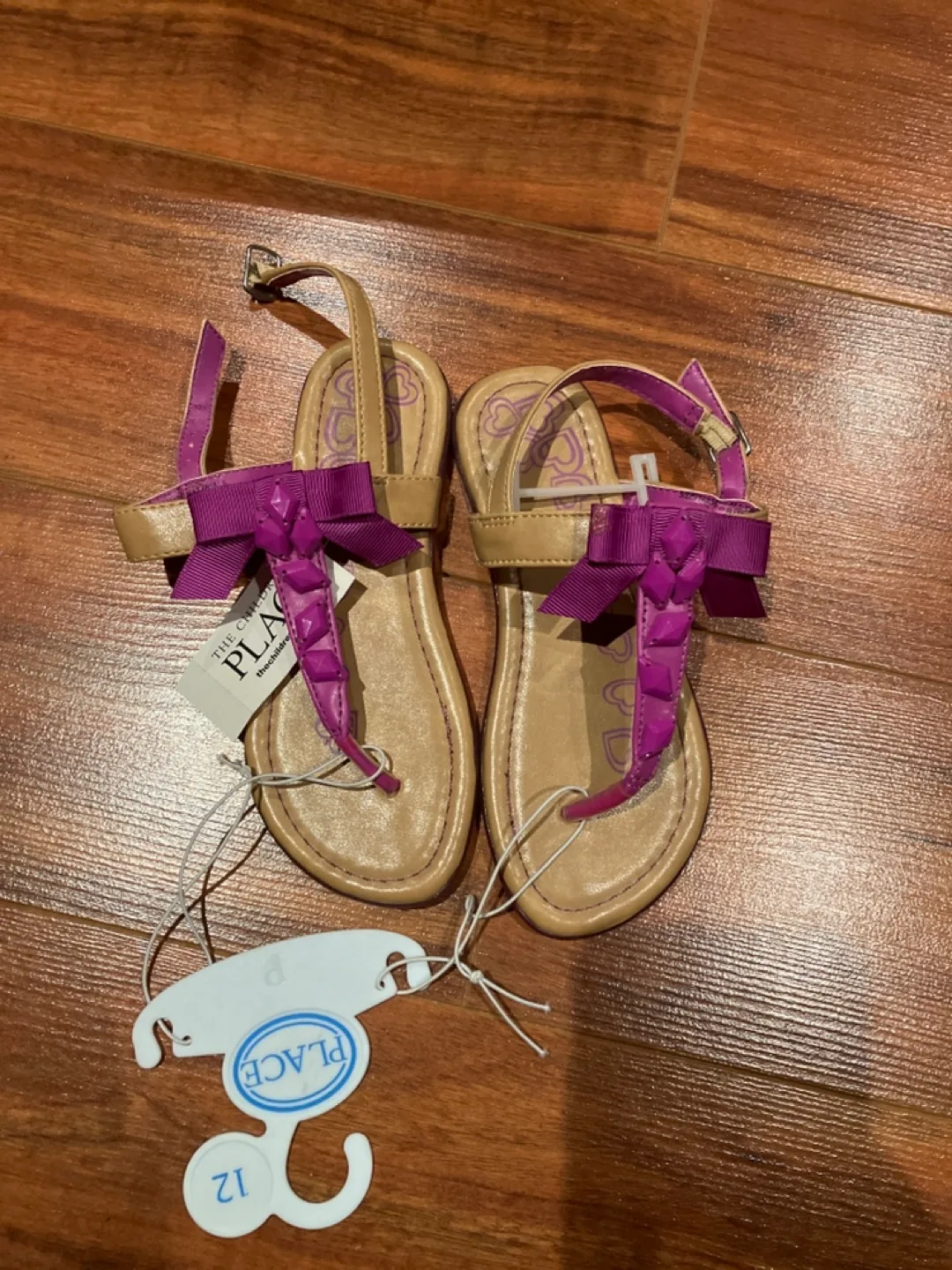 Girls' Purple and Beige Sandals, Size 12 image indicator(2)